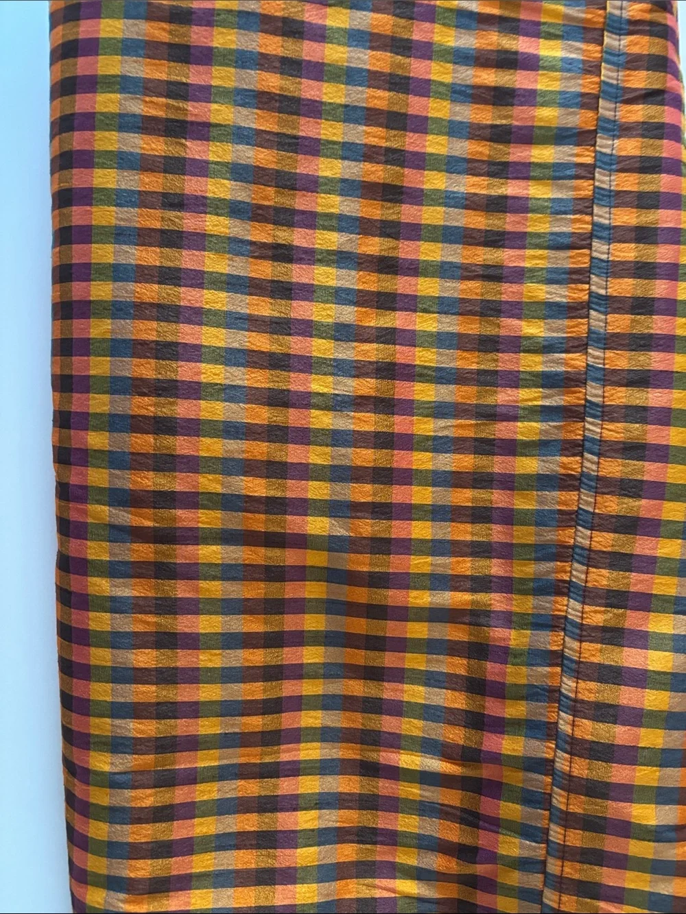 Plaid Orange/Yellow/Black 96” Round Tablecloth